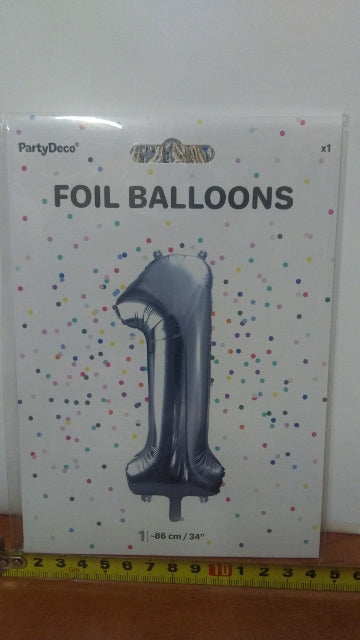 balon cyfra 86cm ''1'' SREBRNA | FB1M-1-018