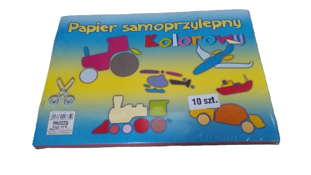 papier kolorowy A4 10 kartek samoprzylepny - 10szt