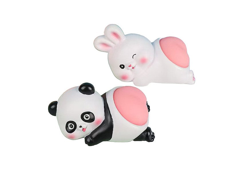 figurka królik lub panda z pupą gniotkiem 8cm żelowa pupa