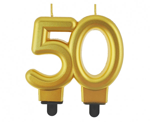 świeczka cyferka ''50'' 8cm | PF-SCZ50