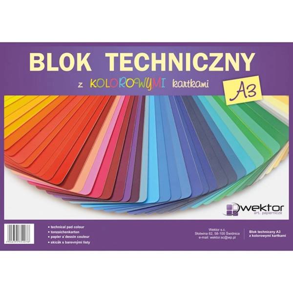 blok techniczny A3 KOLOROWY 10szt.