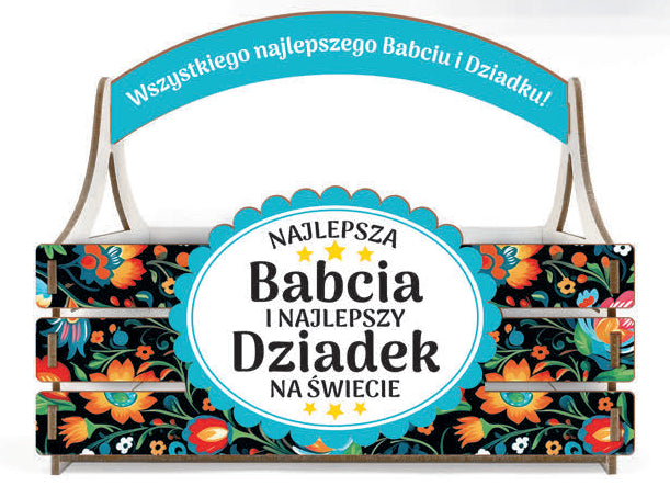 koszyczek skrzynka  17x11x20cm Najlepsza Babcia i najlepszy Dziadek na świecie