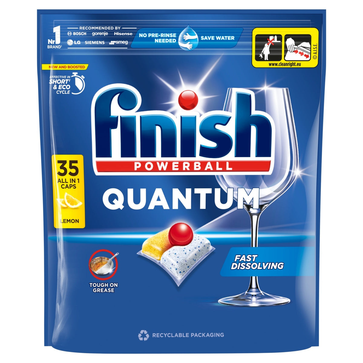 kapsułki do zmywarki Finish Quantum All In 1 Lemon 35 Sztuk