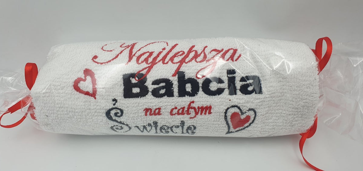 ręcznik cukierek 50 x 10 cm Najlepsza Babcia na całym  świecie