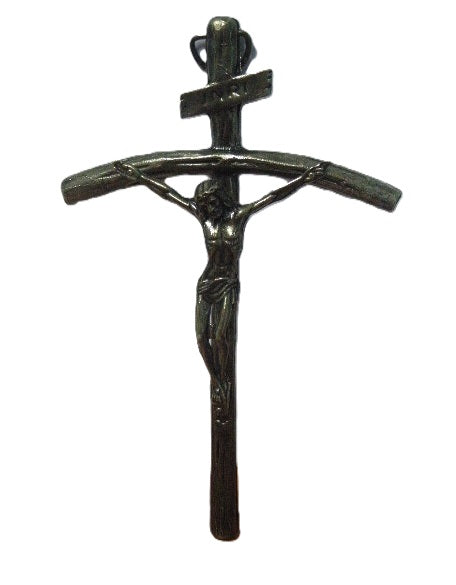krzyż Papieski metalowy  duży  24cm z zawieszką