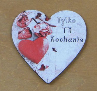 magnes serce 5szt. WALENTYNKA  10 x 10 cm.| P828