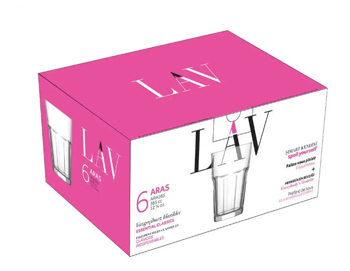 szklanki 6szt. 365ml LONG DRINK LAV