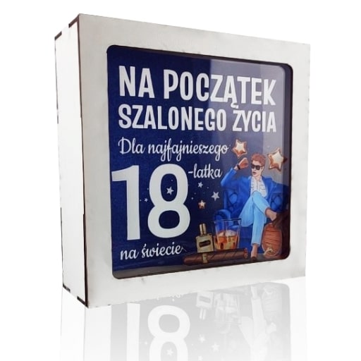 skarbonka z okienkiem 18-stka ELEGANT Chłopak 3301-EL18