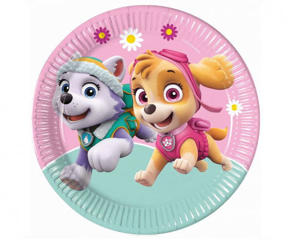 talerzyki papierowe Paw Patrol Skye & Everest  23cm 8szt. (plastic-free) | 93442