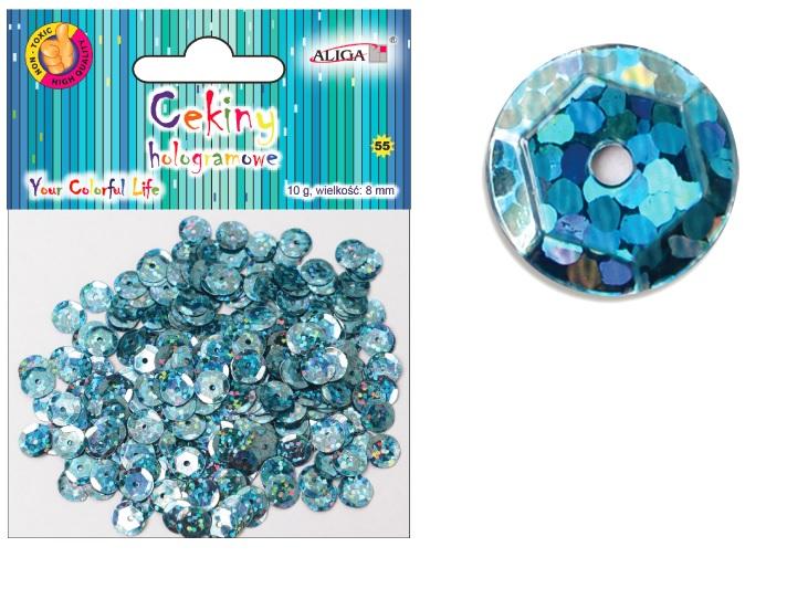 cekiny hologramowe NIEBIESKIE 8mm 10g | MT-6598