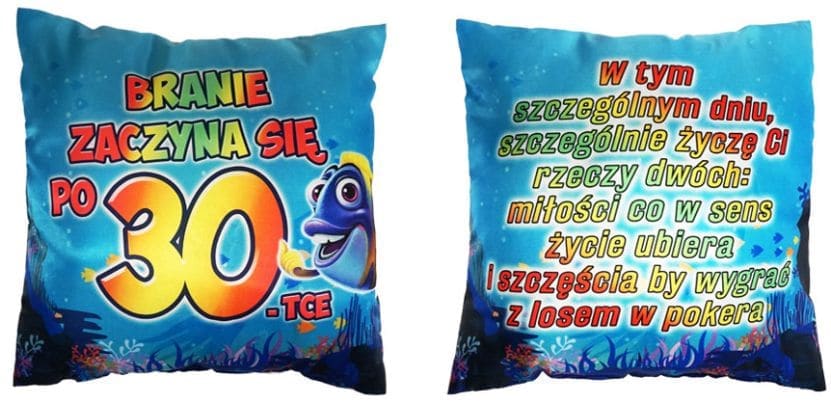 poduszka kolorowa 40x40 URODZINY ''30''