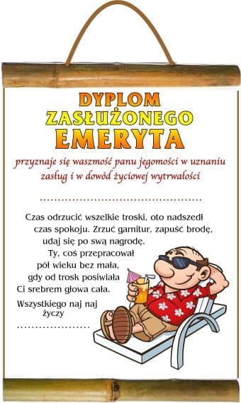 dyplom do wypisania Emeryta