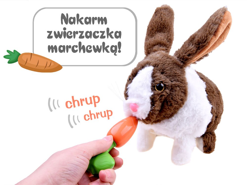 interaktywny zwierzaczek chrupaczek kicający Królik + marchewka ZA2685