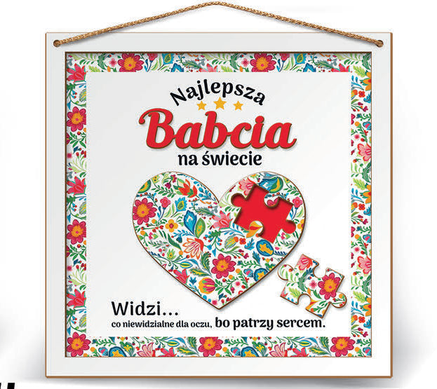 ramka 22x22cm puzzle 3D Najlepsza Babcia na świecie