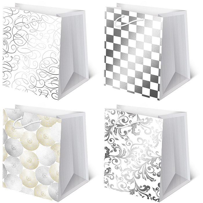 torebki ozdobne 5szt. T-16 AVANTGARDE set 4 Białe 29 x 42 x 18,5cm
