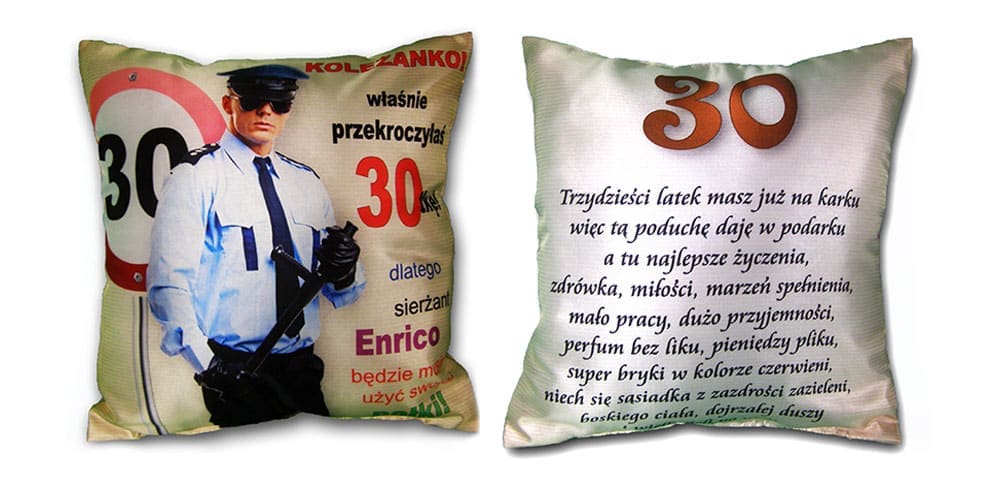 poduszka kolorowa 40x40 URODZINY ''30''