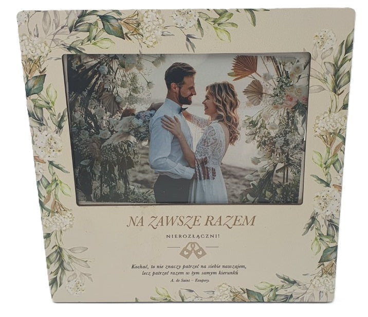 ramka na zdjęcia 10 x 15cm dla Młodej Pary Ślub seria BIAŁY BEZ 3310-BB