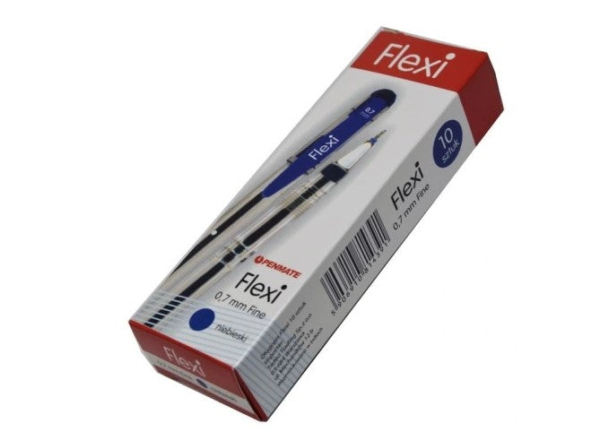 długopisy 10szt. TADEO FLEXI 0,7mm NIEBIESKIE
