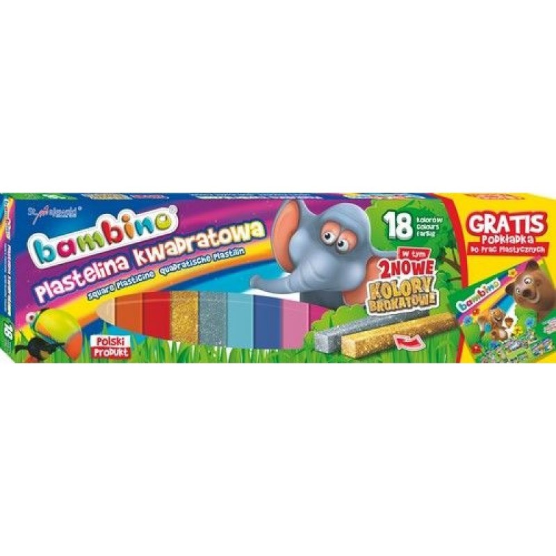 plastelina 18kol. kwadratowa BAMBINO