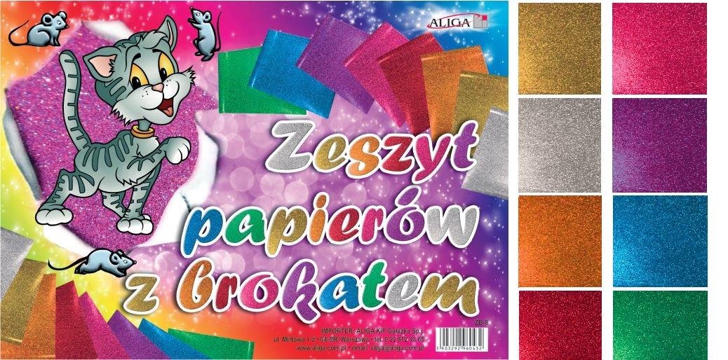 zeszyt papierów z brokatem  B4 |  ZB-4