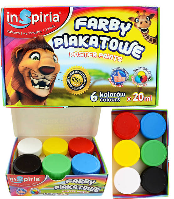 farby plakatowe  6 kolorów 1985 INSPIRIA