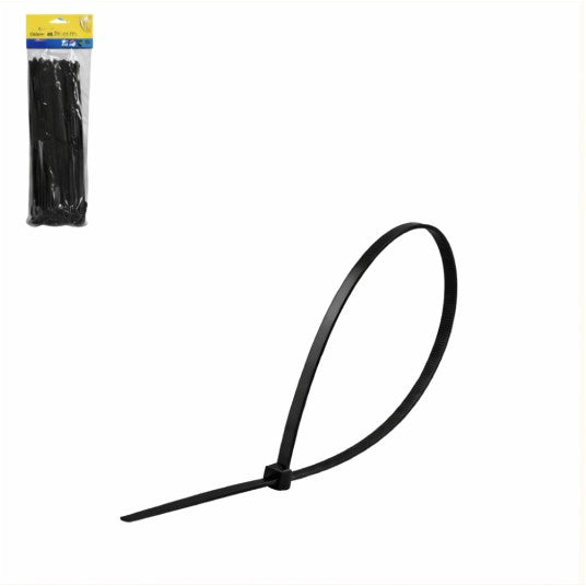 opaski zaciskowe czarne opak.100szt. wym.4 × 250mm. 10134-1