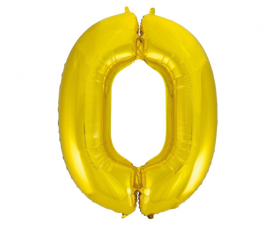 balon foliowy B&C "Cyfra 0" złota 92cm | FG-C85Z0