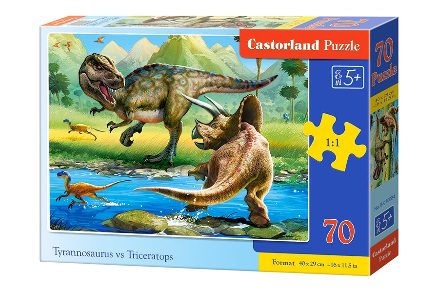 puzzle 70 el.TYRANNOSAURUS VS TRICERATOPS  Castorland B-070084