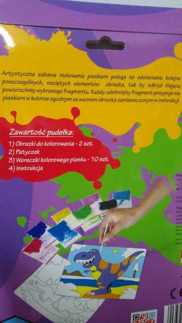 piaskowe malowanki DINOZAURY