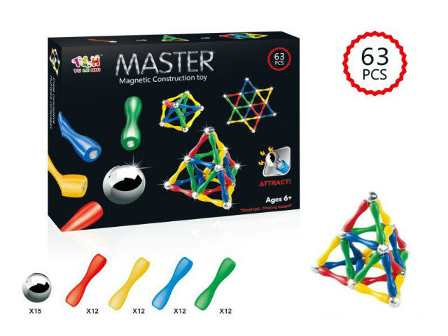 klocki magnetyczne 63el.