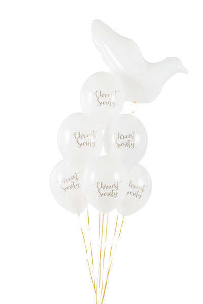 Balony 30 cm, Chrzest Święty, Pastel Pure White  6szt.  SB14P-309-008-6   SB14P-309-008-6