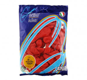 balony pastel serca - czerwone 50 szt. CR/45/50