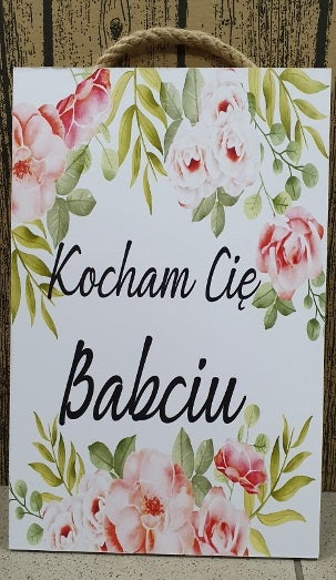 tabliczka/obraz do zawieszenia 20x30 Kocham Cię Babciu