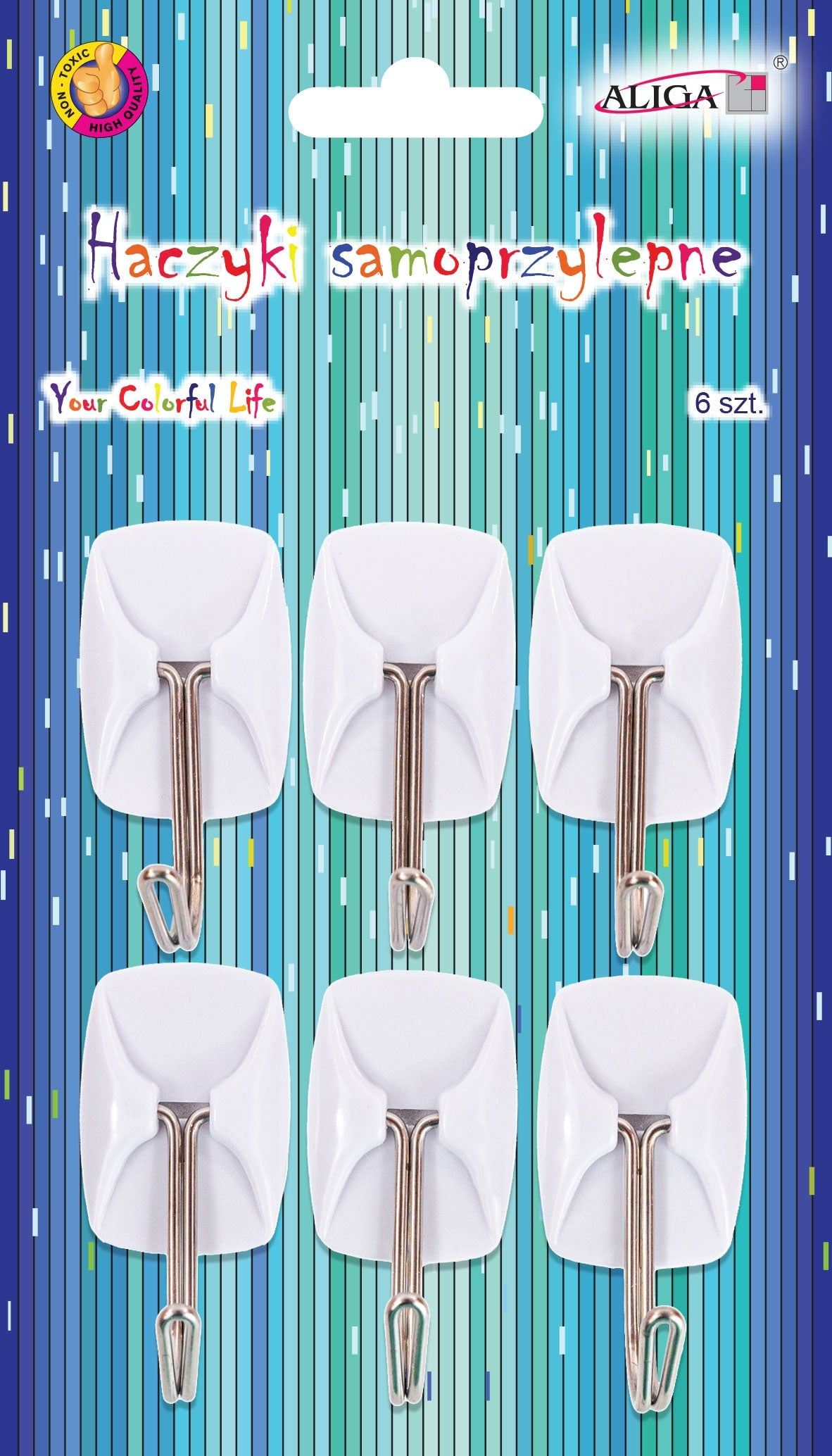 haczyki samoprzylepne z ruchomym uchwytem 2x3cm 6szt. | PH-2822