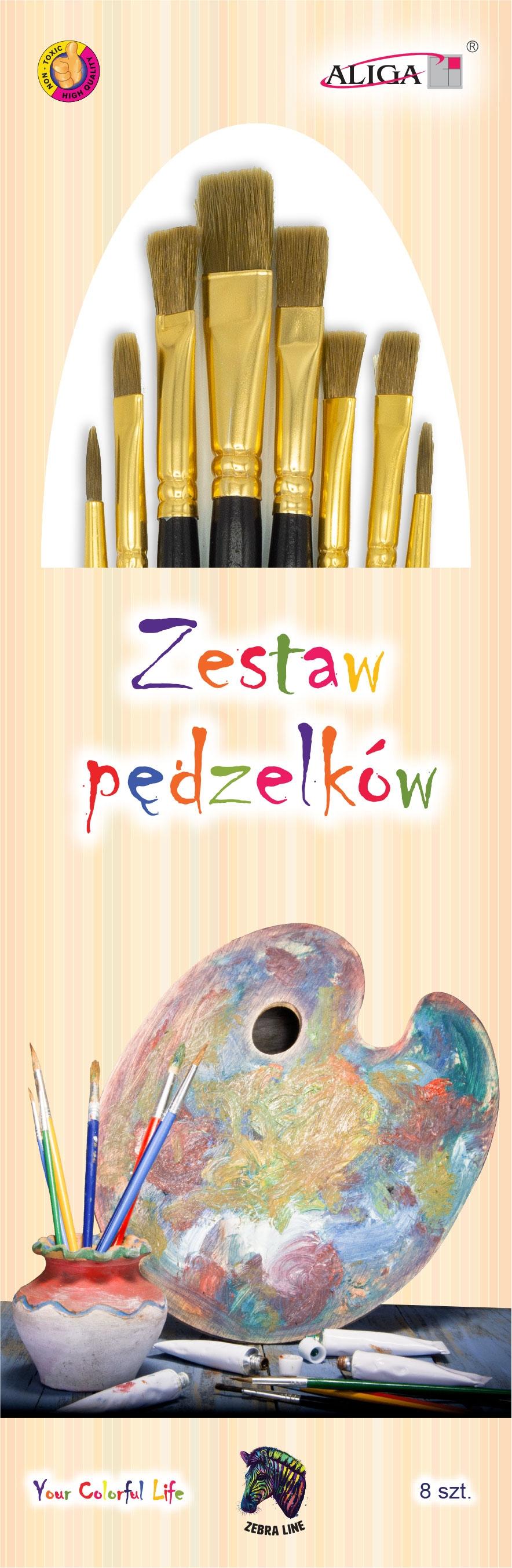 zestaw pędzelków  8 szt. Roz.: 1, 4, 6, 6, 6, 8, 8, 16 | PDZ-2410