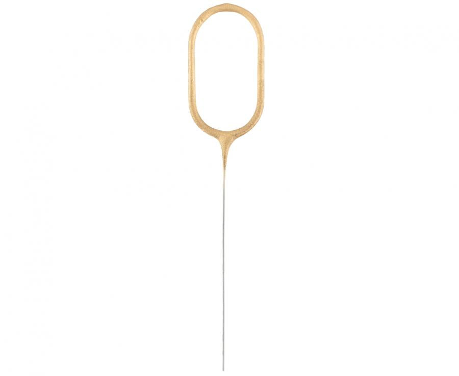 świeczka złota cyfra 0 (zimny ogień)  17cm CS1921S-0