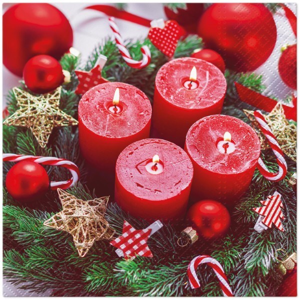serwetki 33 x 33cm Burning red Christmas 20szt. 00-90