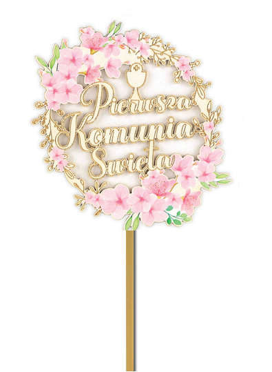 ozdoba na piku Komunia Święta 5 szt.    - Nr. 55