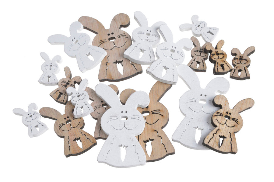 zające wykrawanki mix 3 rozmiary 7cm, 5cm, 3cm, 18szt. 129CAN21082