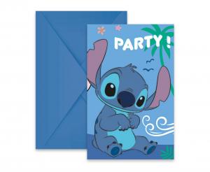 zaproszenia z kopertami Stitch & Angel Disney 6 szt. 96917