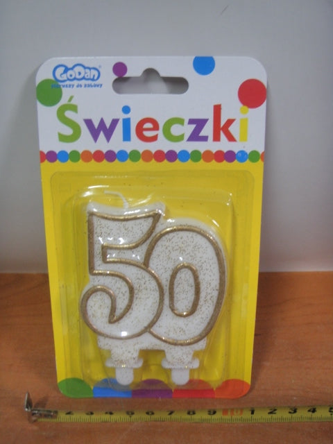 świeczka cyferka ''50'' 8cm | PF-SCZ50