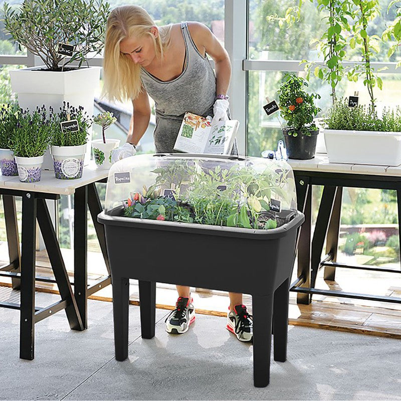 szklarnia rozsadnik RESPANA PLANTER SET 77x39x h82 cm SZARY KAMIENNY