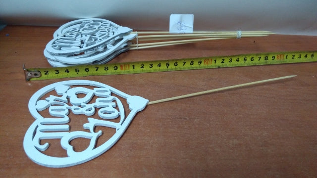 serce na piku 6szt ŚLUB Młoda Para 8cm