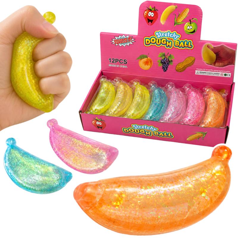 gniotek squishy 14cm BANAN KRYSTALICZNY