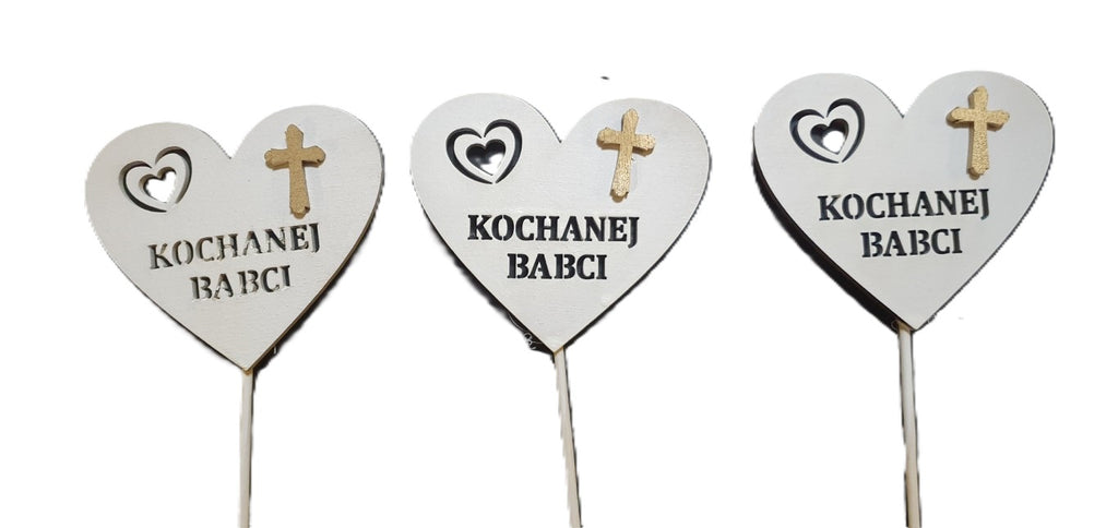 serce na piku  3szt. Kochanej Babci