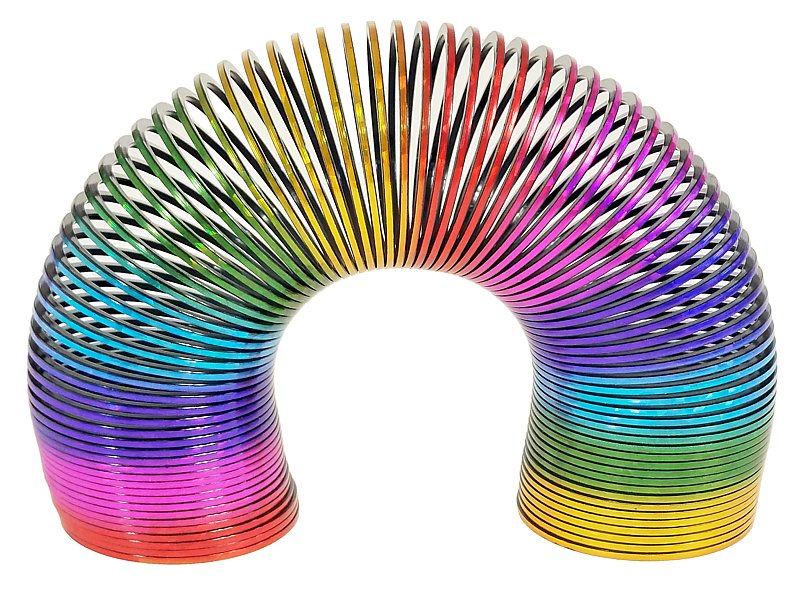 sprężyna tęczowa metaliczna 15 cm,