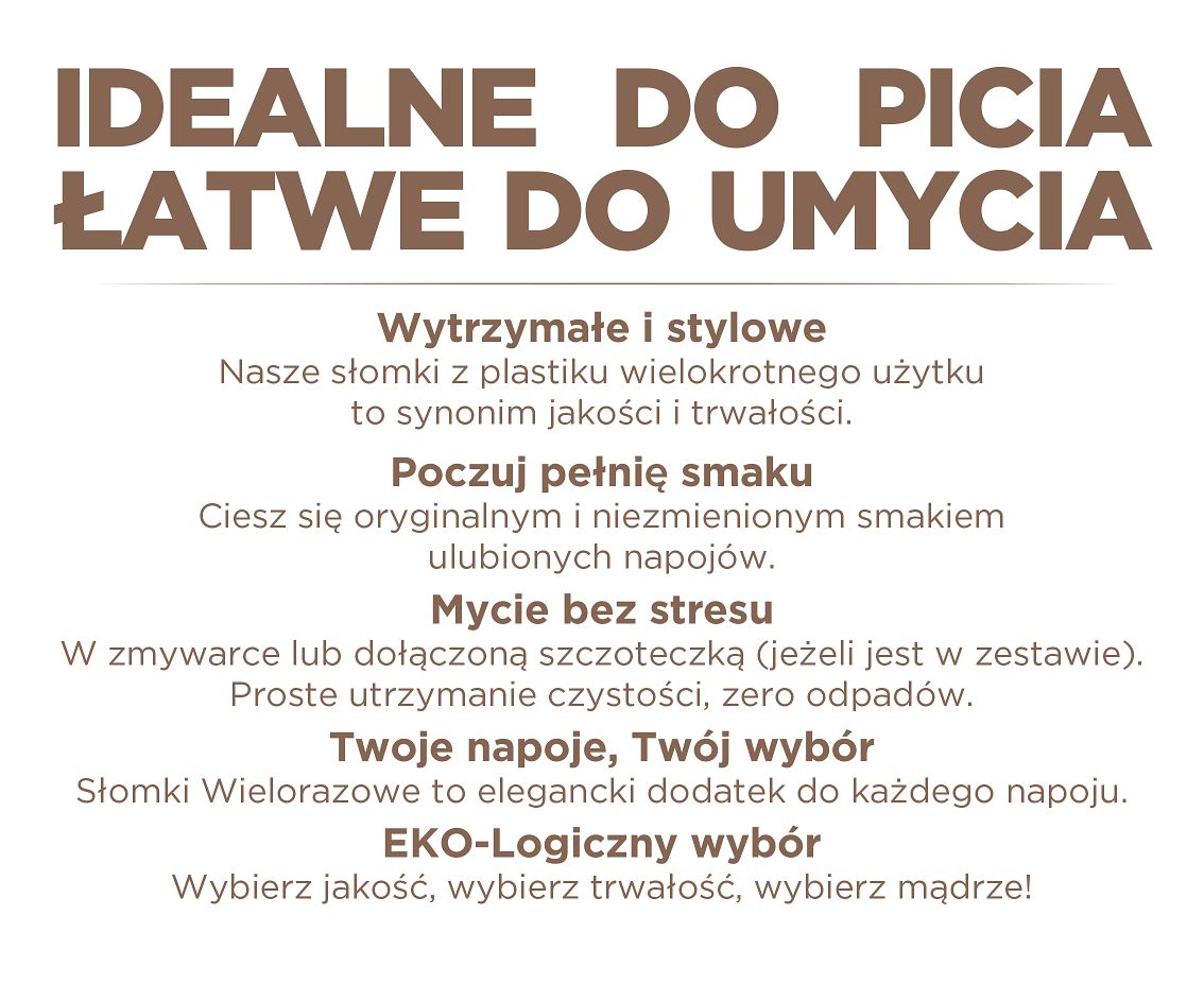 słomki wielokrotnego użytku, czarne, 7,5 x 190 mm 200 szt. RW-CZ02