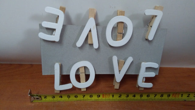 klamerki drewniane 2szt LOVE ART16246