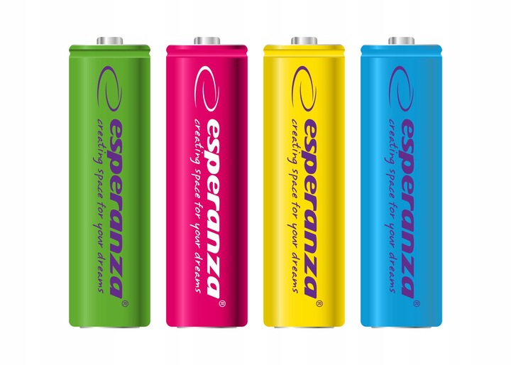 Akumulatorki NiMH AA Esperanza 2000mAh 4szt. mix kolorów