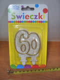 świeczka cyferka ''60'' 8cm PF-SCZK60